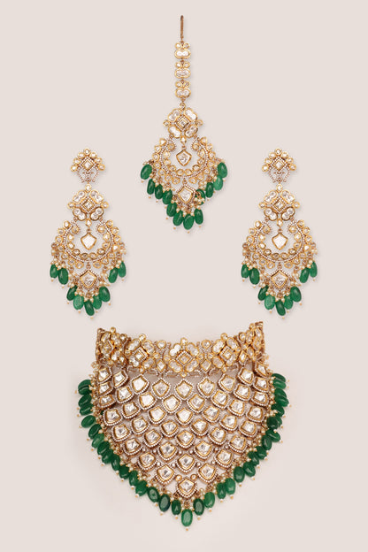 Kundan Necklace Set With Maangtikka 