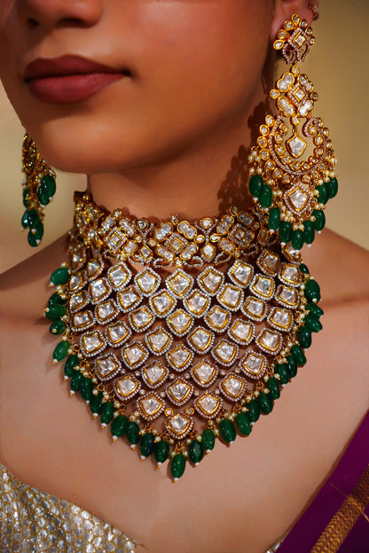 Kundan Necklace Set With Maangtikka 