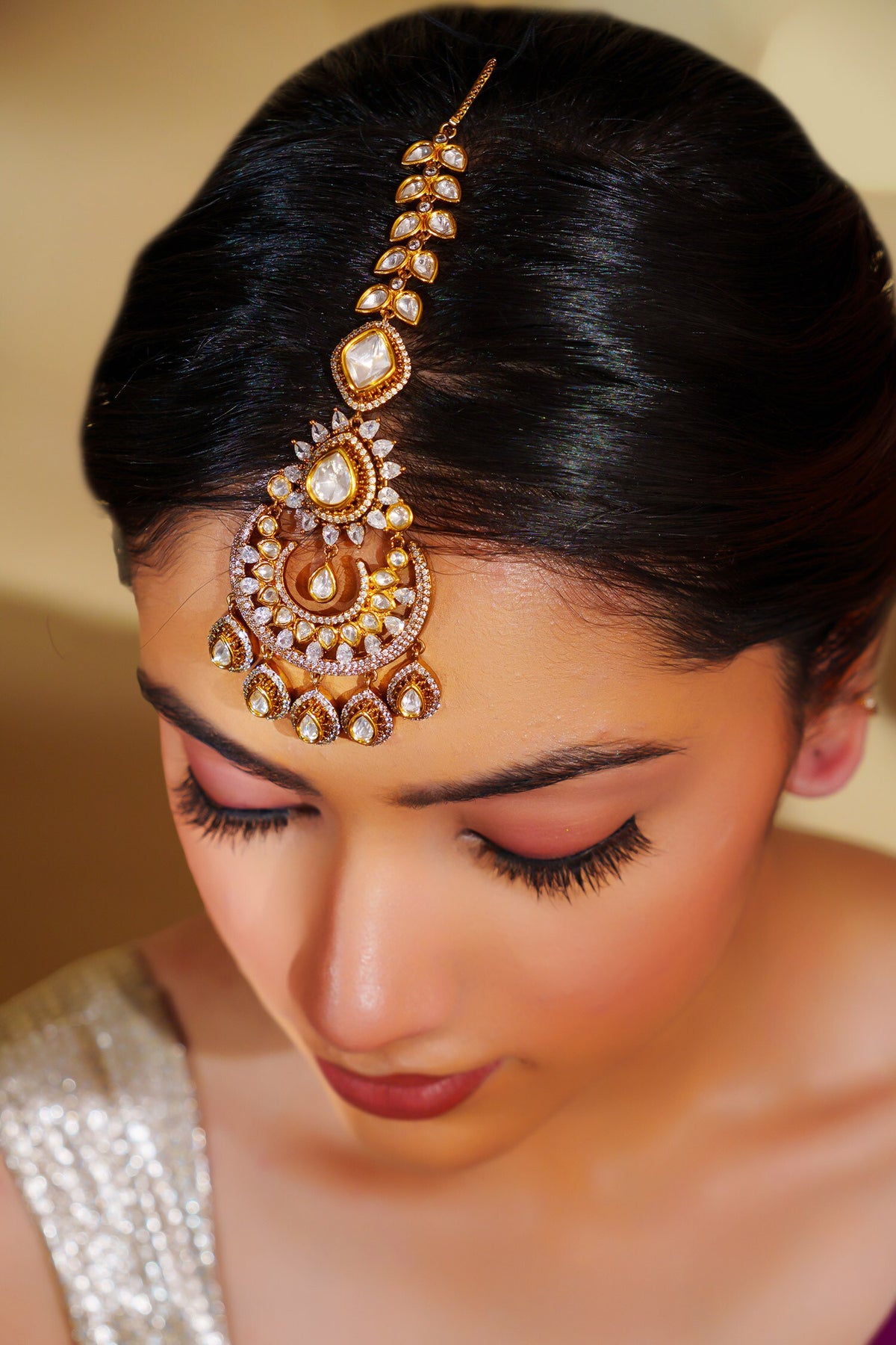 Designer Kundan Polki Maangtikka 