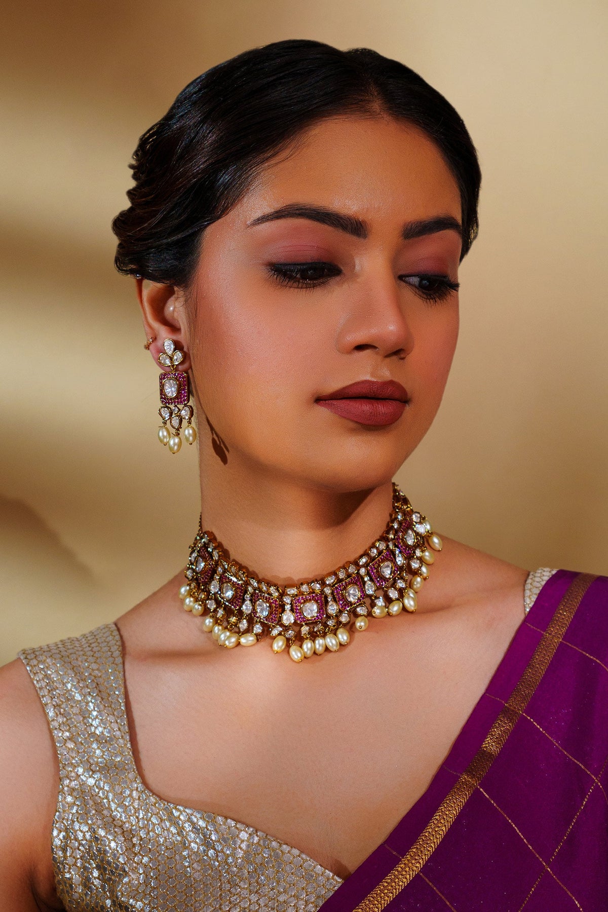 Kundan Polki Necklace Set 