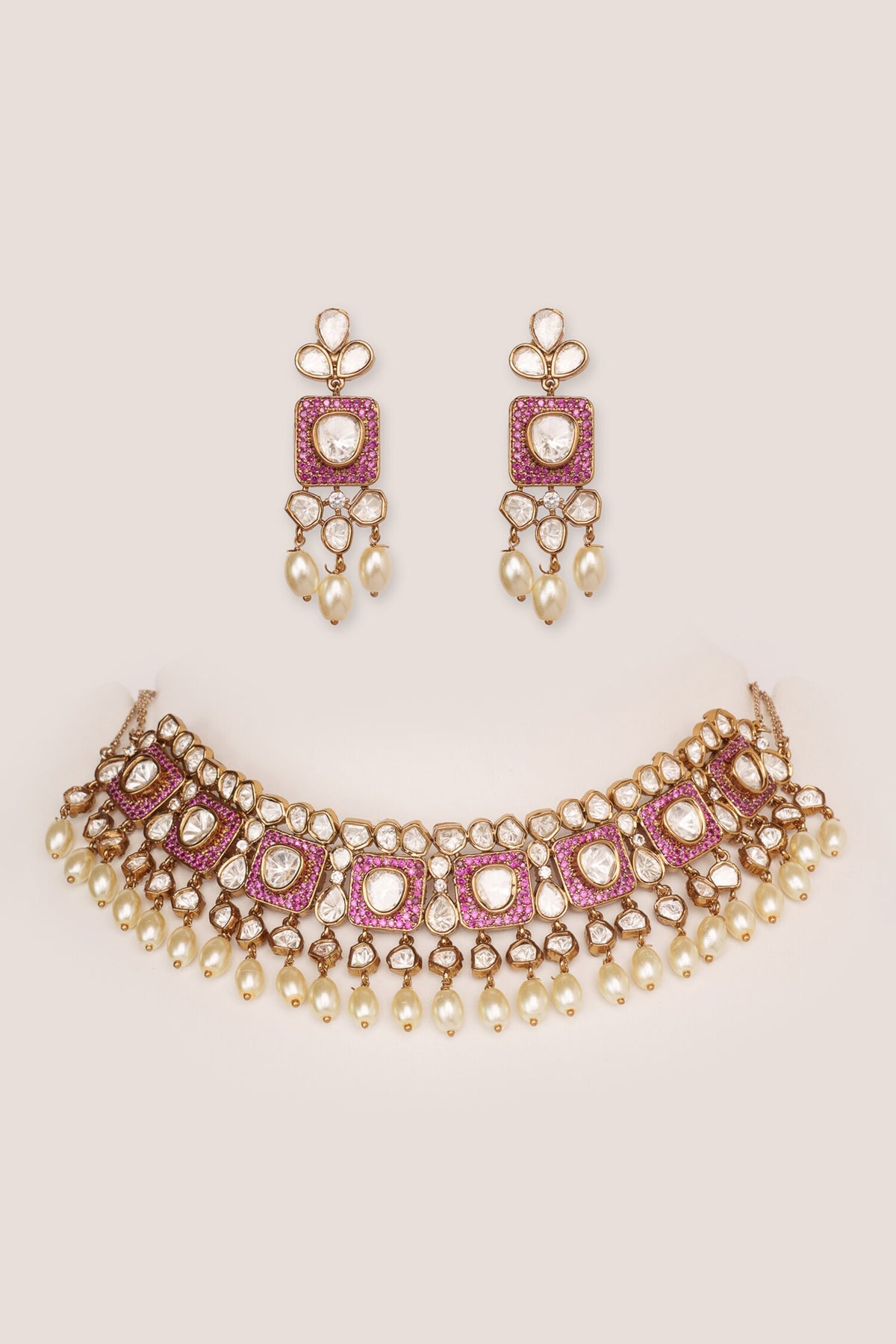 Kundan Polki Necklace Set 