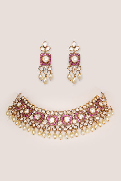 Kundan Polki Necklace Set 