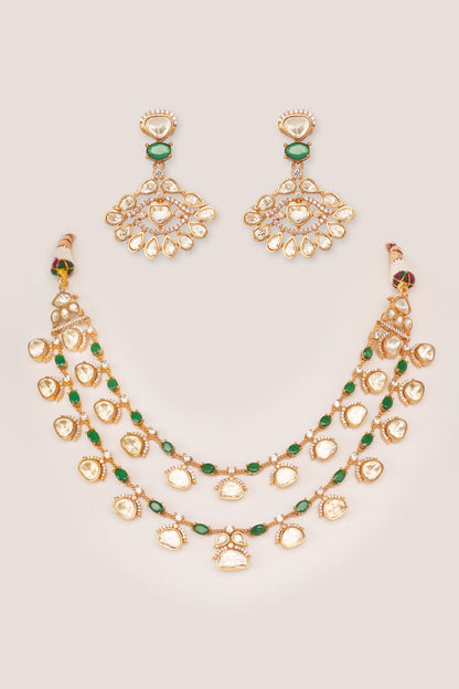 Dramatic Moissanite Necklace & Earring Set 