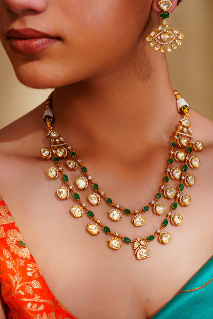 Dramatic Moissanite Necklace & Earring Set 