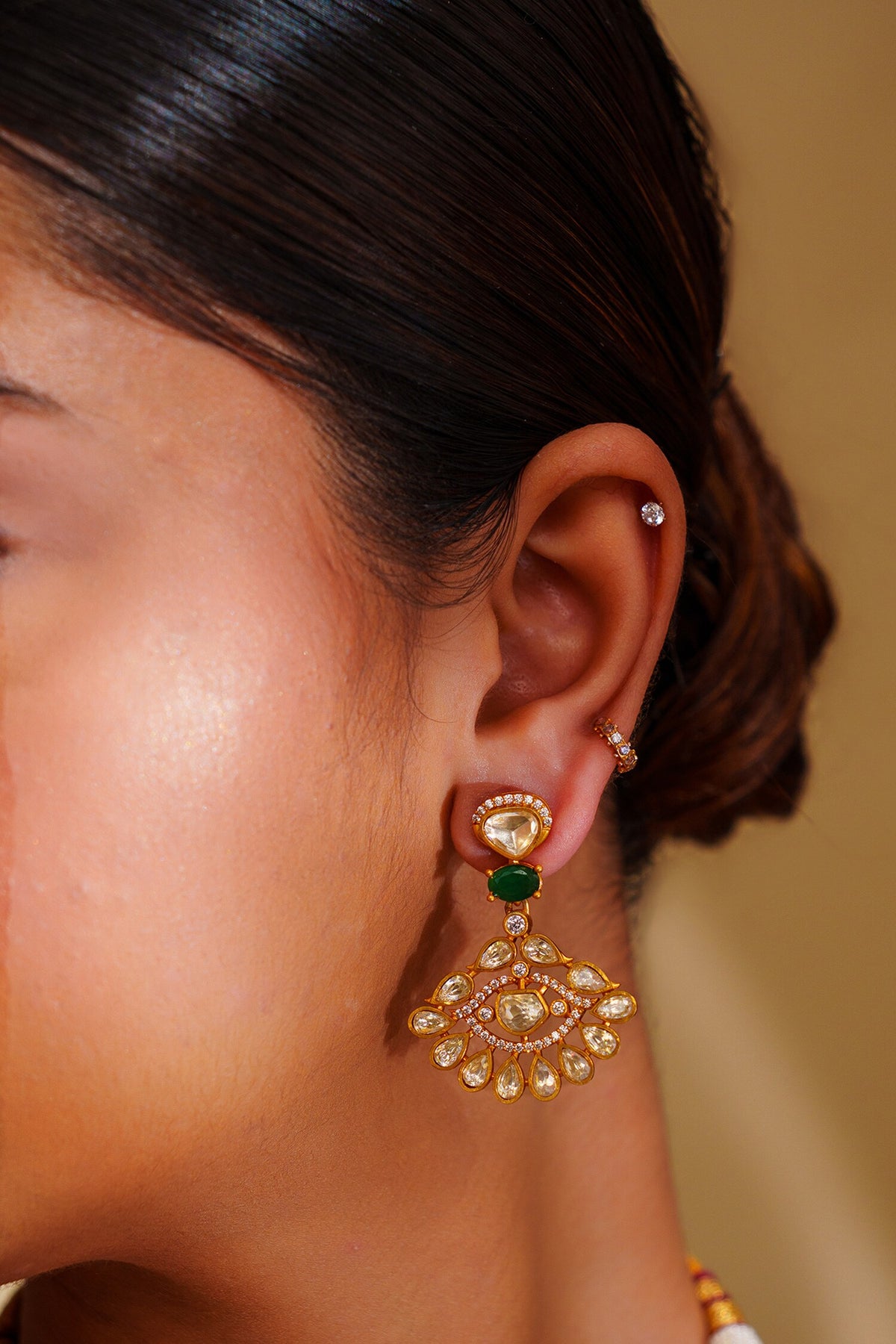 Dramatic Moissanite Necklace & Earring Set 
