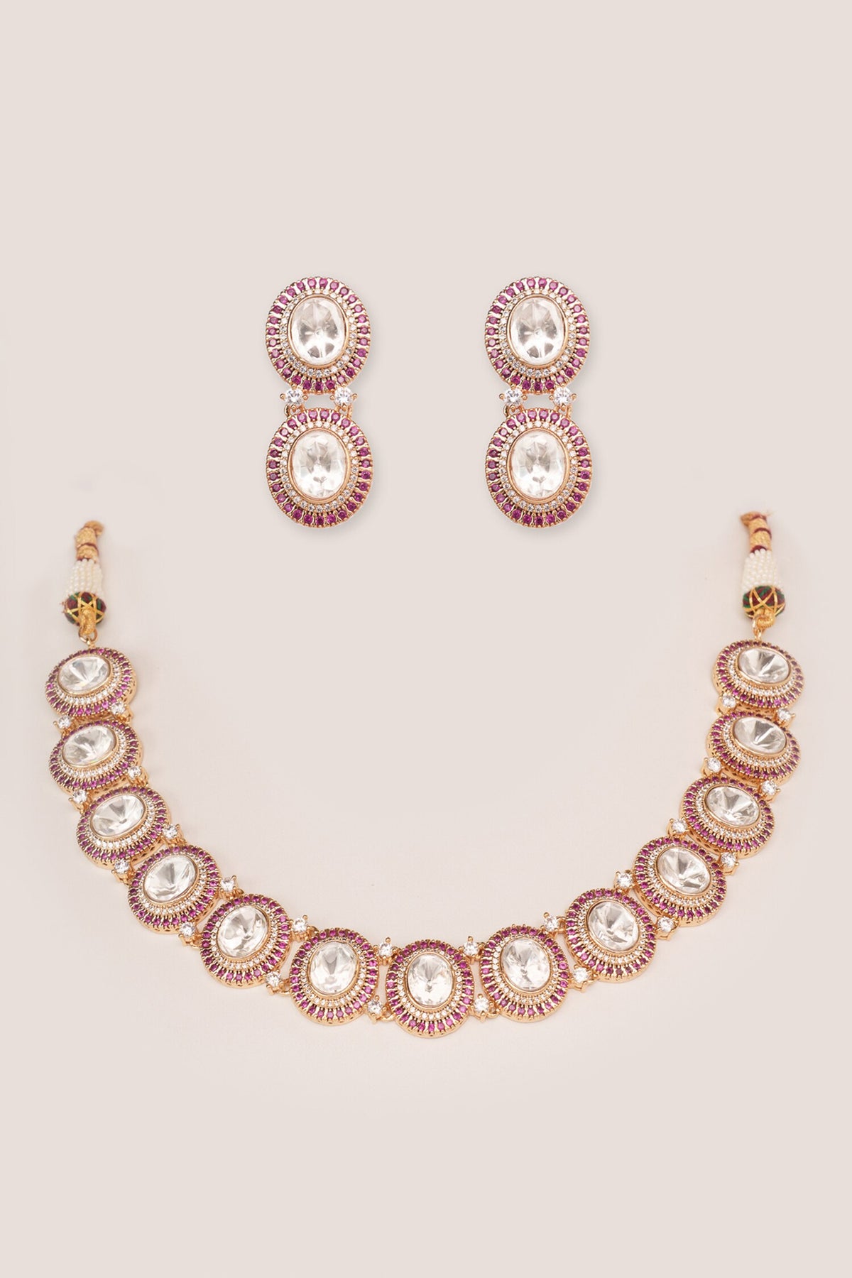 Kundan Polki Necklace & Earring Set 