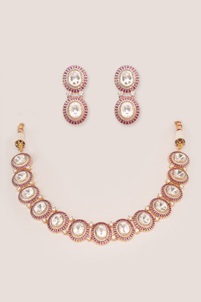 Kundan Polki Necklace & Earring Set 