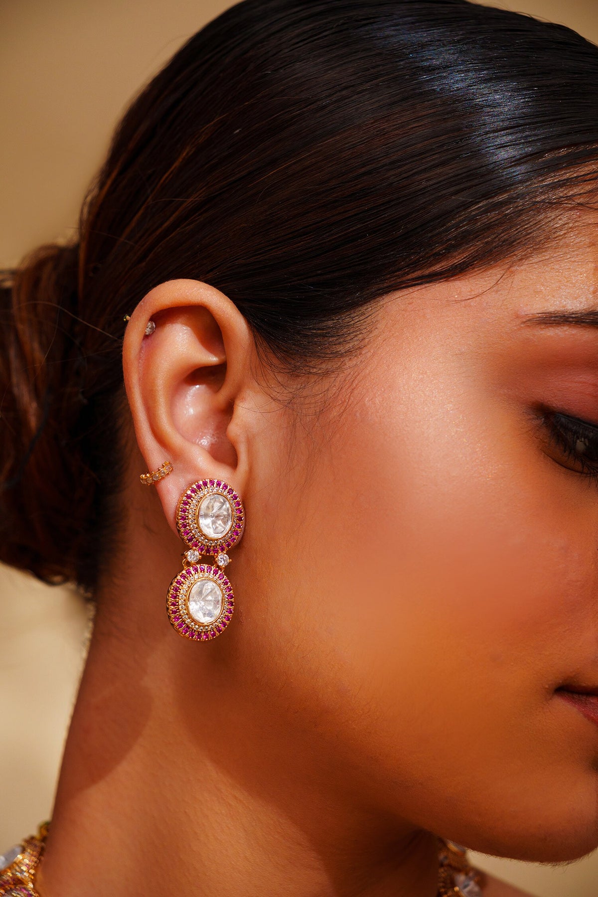 Kundan Polki Necklace & Earring Set 