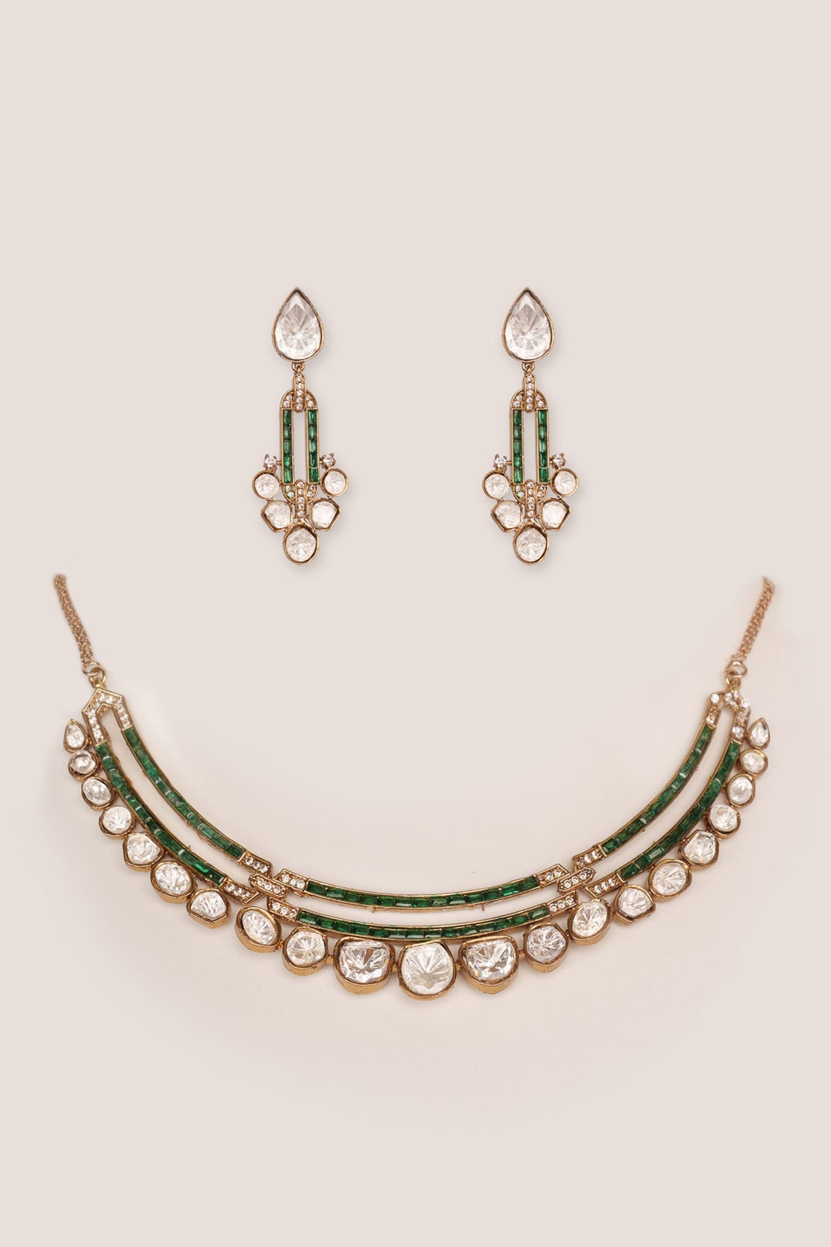 Moissanite Necklace & Earring Set 