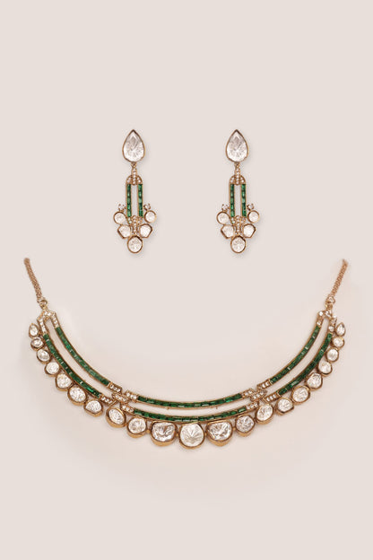 Moissanite Necklace & Earring Set 
