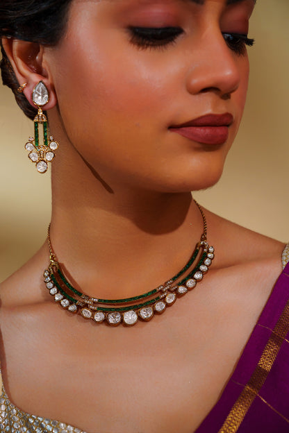 Moissanite Necklace & Earring Set 