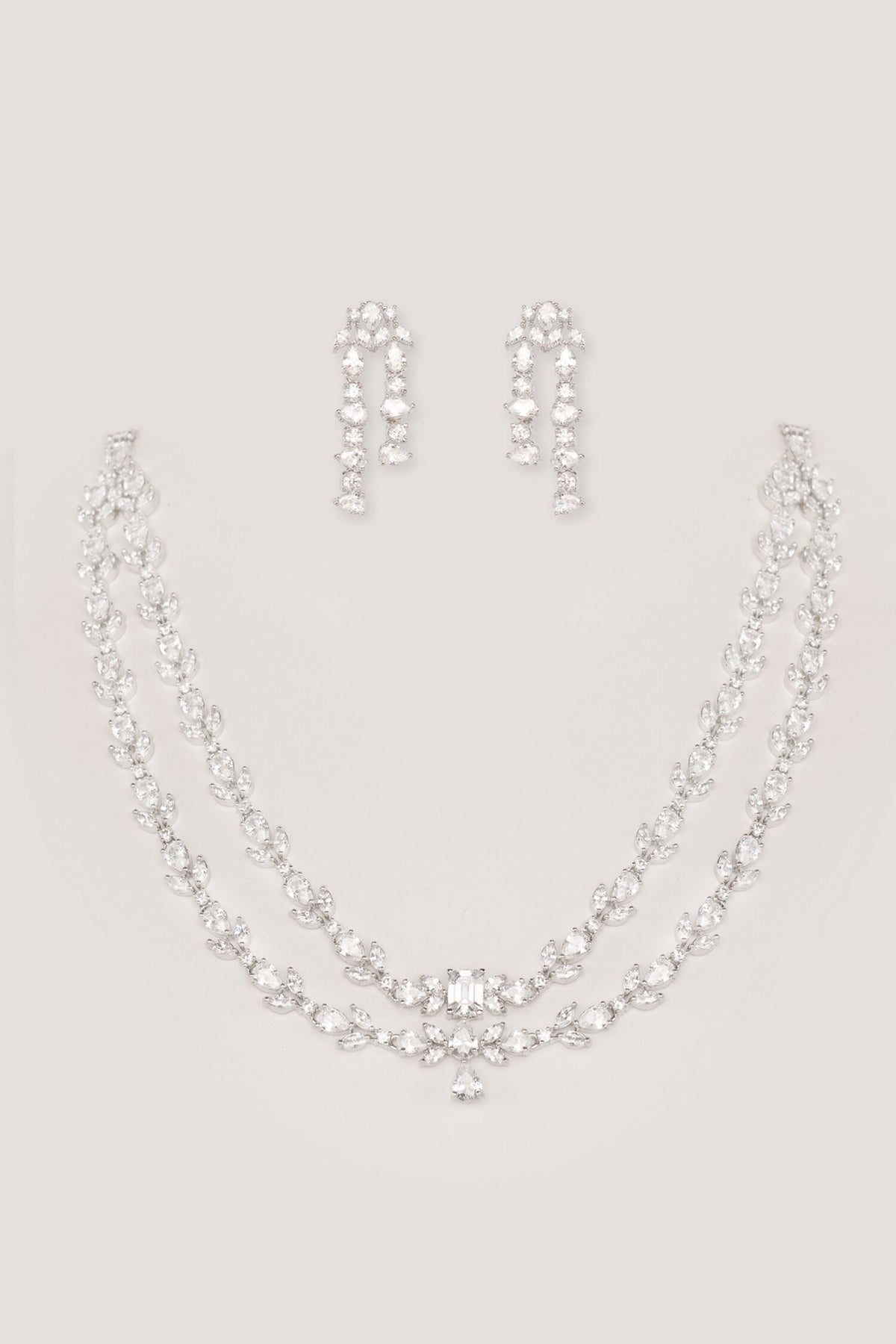 Diamond Necklace Set With Earrings 