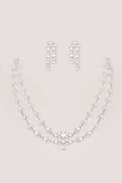 Diamond Necklace Set With Earrings 