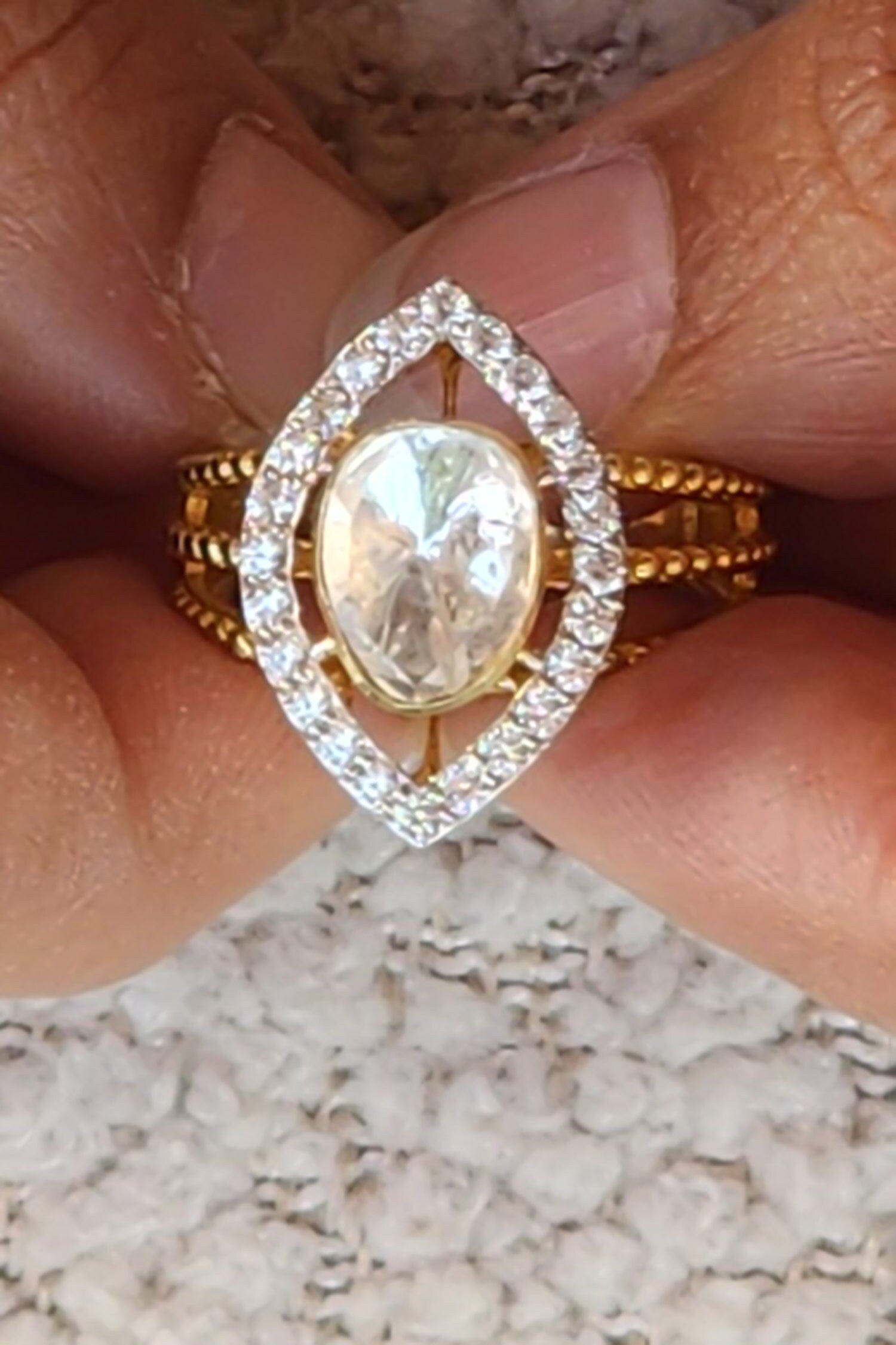 Marquise Polki Ring 