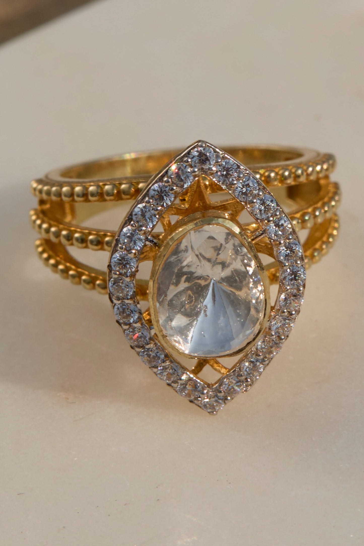 Marquise Polki Ring 