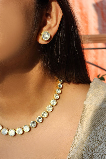 Polki Necklace Set with Earrings 