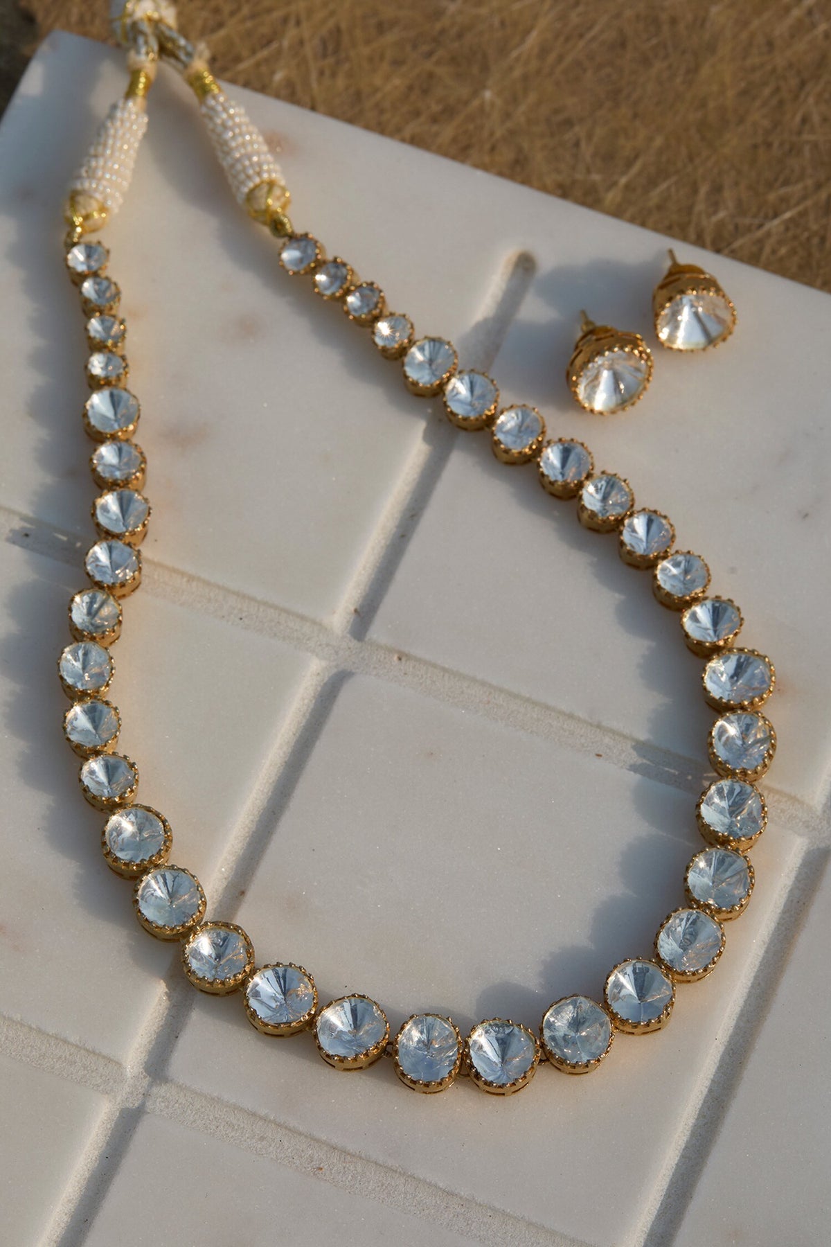 Polki Necklace Set with Earrings 