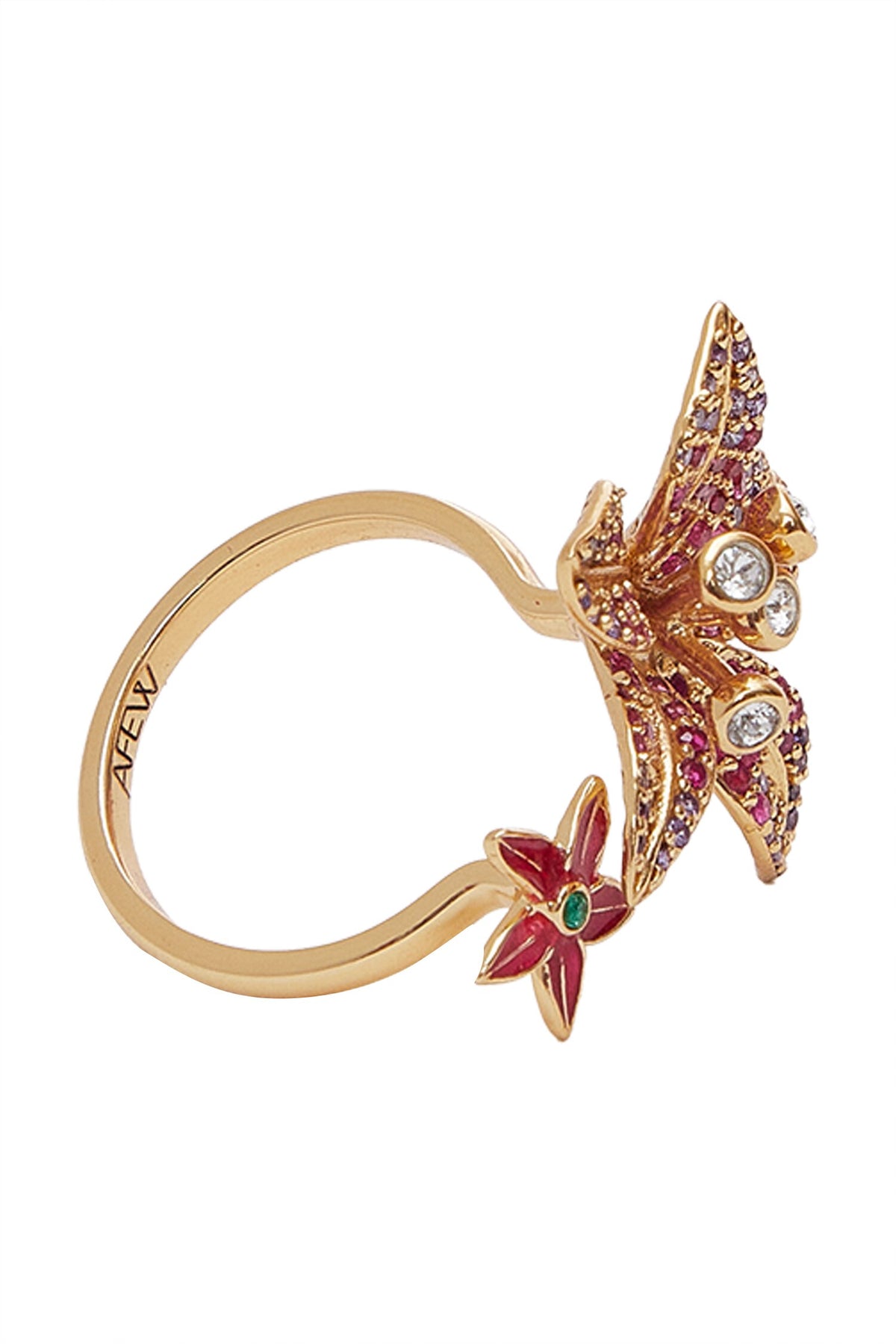 Floral Stone Embellished Ring 