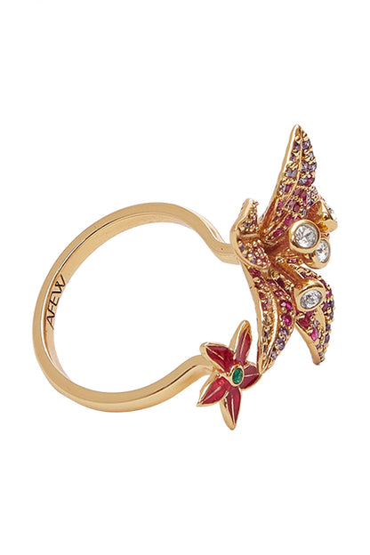Floral Stone Embellished Ring 