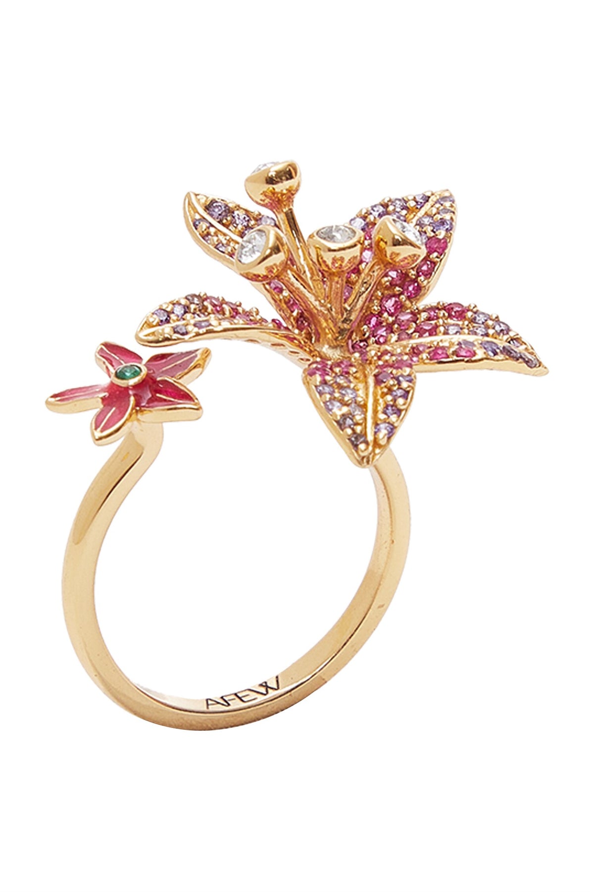 Floral Stone Embellished Ring 
