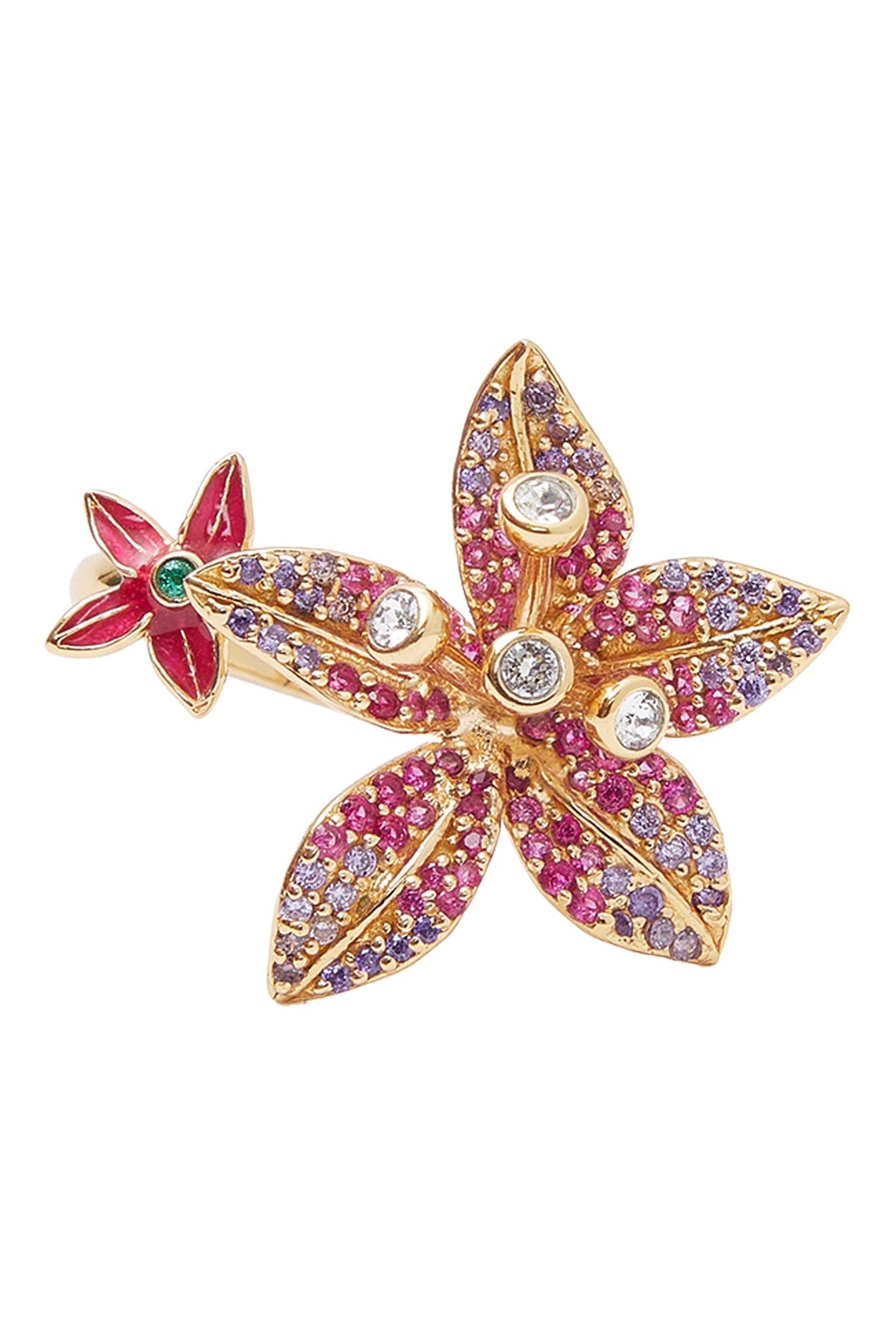 Floral Stone Embellished Ring 