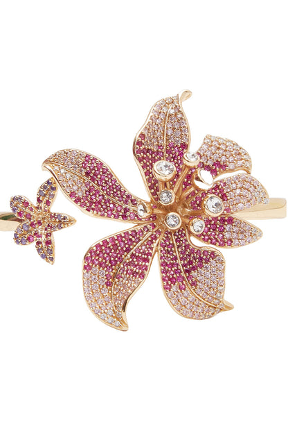 Floral Stone Embellished Bangle 