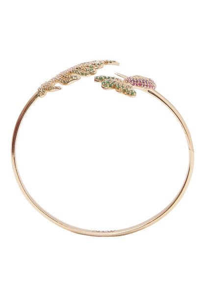 Stone Embellished Bracelet With Leaf Design 