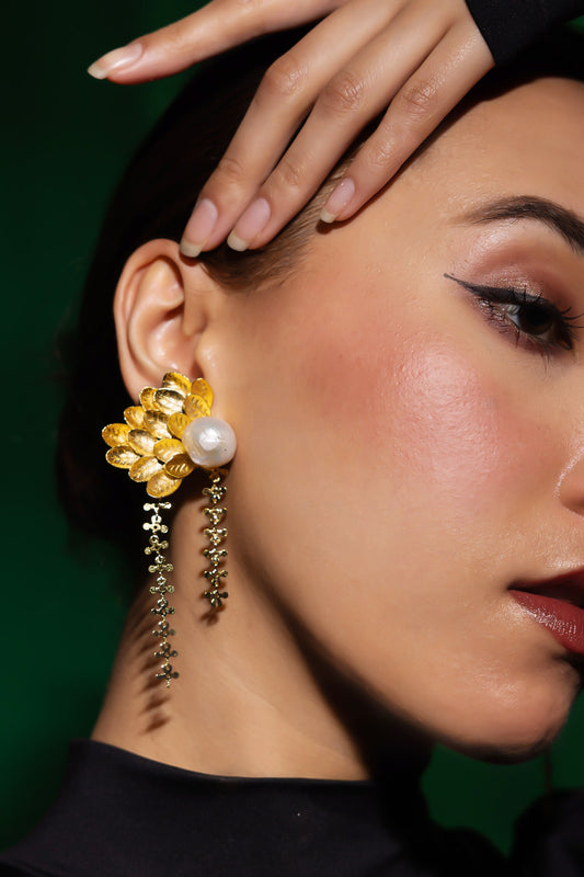Gold Plated Baroque Beauty Earrings 