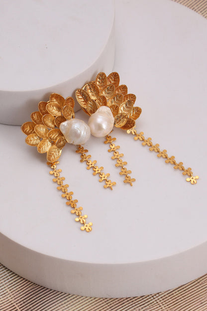 Gold Plated Baroque Beauty Earrings 