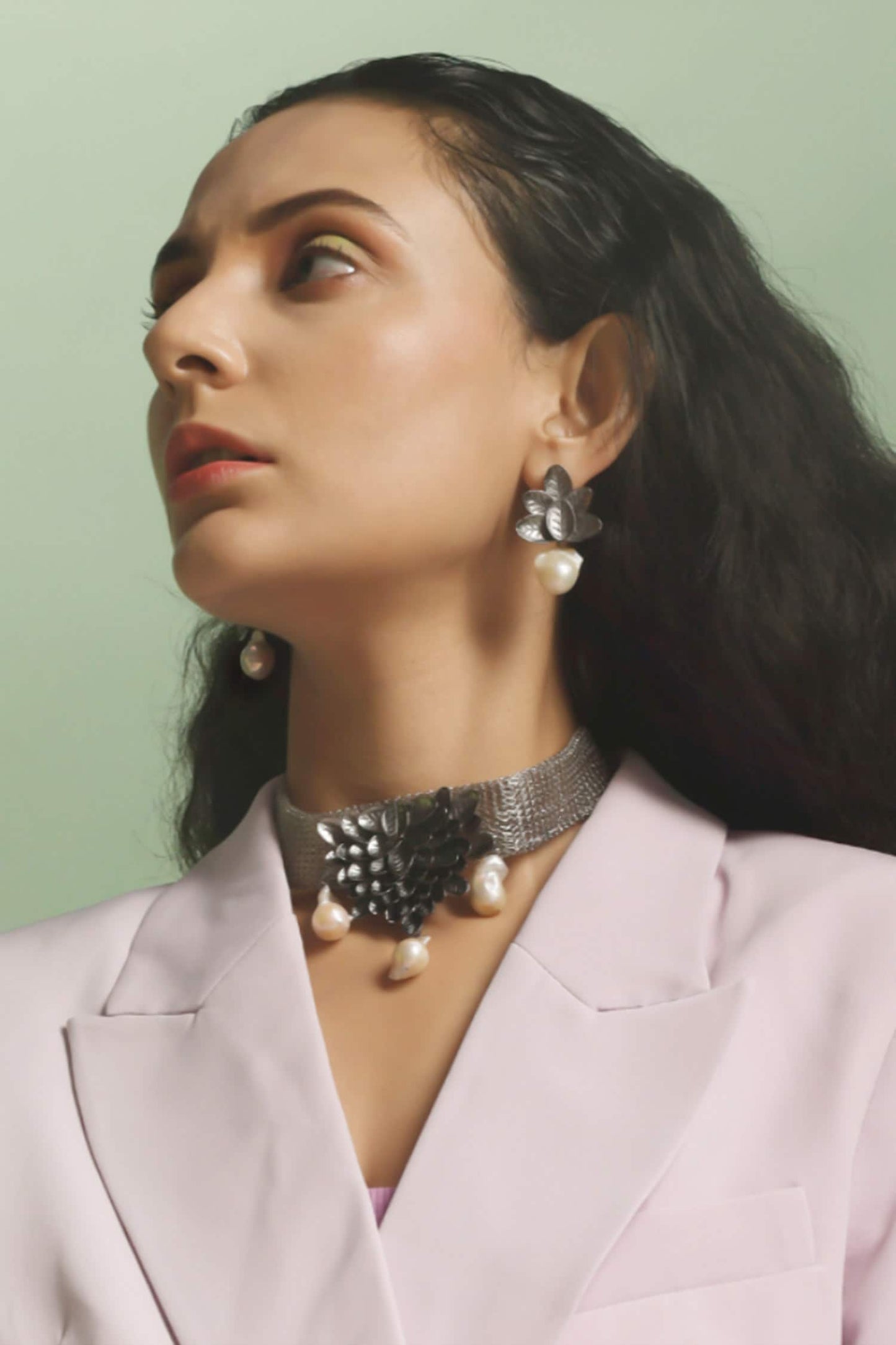 Handcrafted Baroque Pewter Choker 