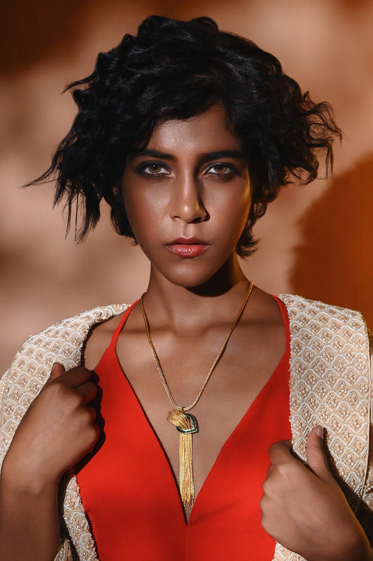 Gold Cascade Pendant Necklace 