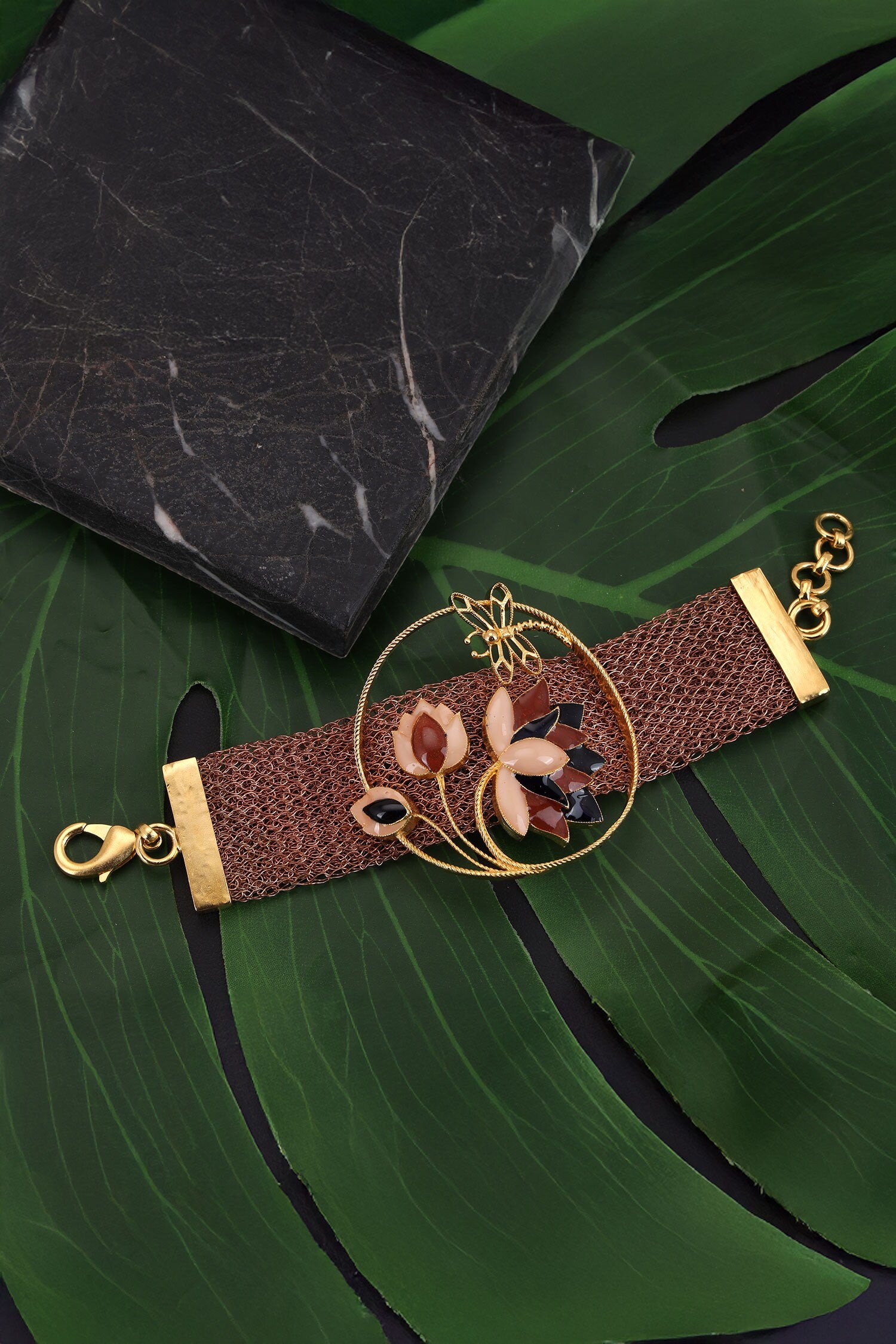 Rustic Weave Lotus Bracelet 