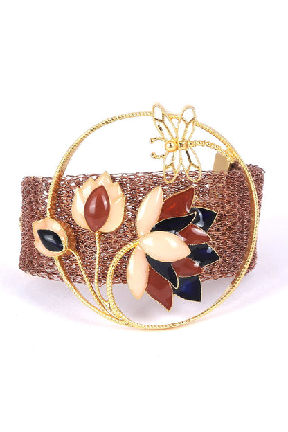 Rustic Weave Lotus Bracelet 