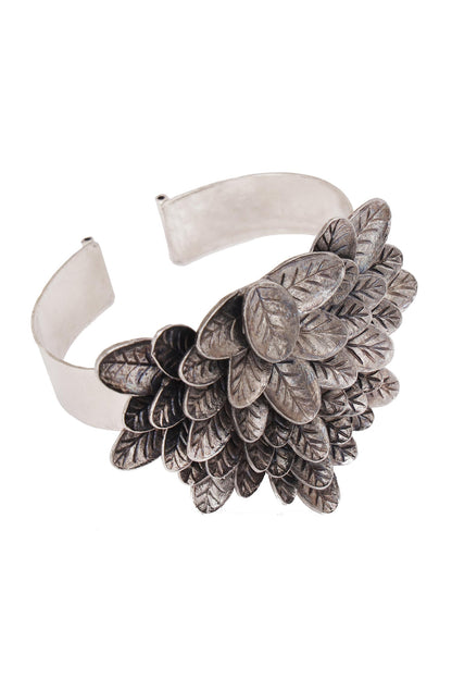 Leaf Motif Silver Bracelet 
