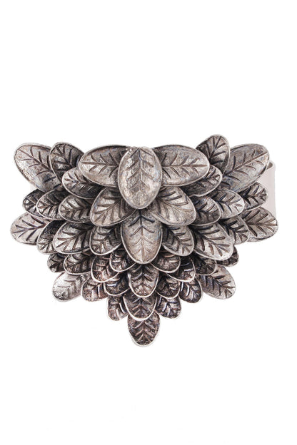 Leaf Motif Silver Bracelet 