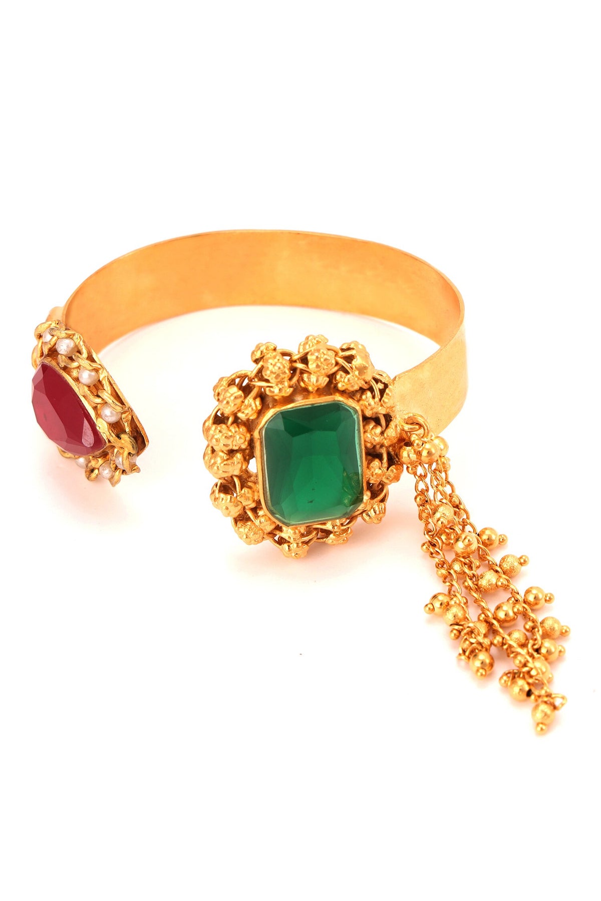 Emerald & Crimson Handcrafted Bracelet 