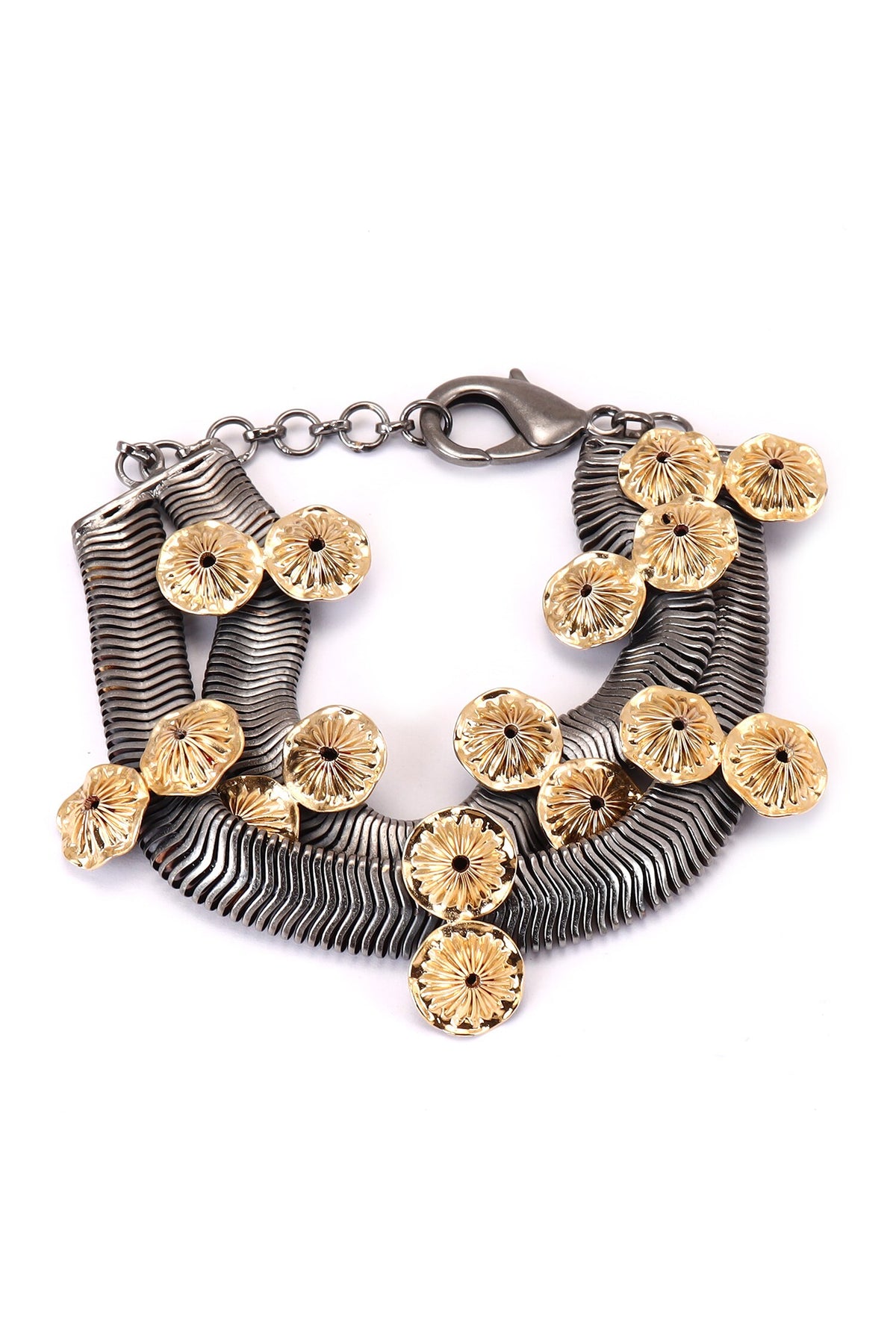 Designer Coral Black & Gold Bracelet 