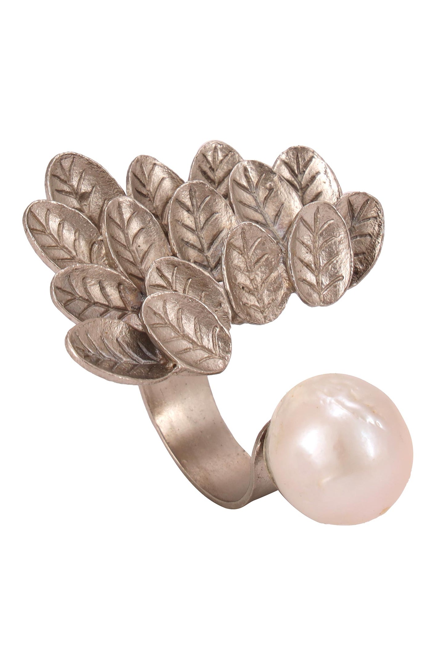 Baroque Silver Ring with Pearl 
