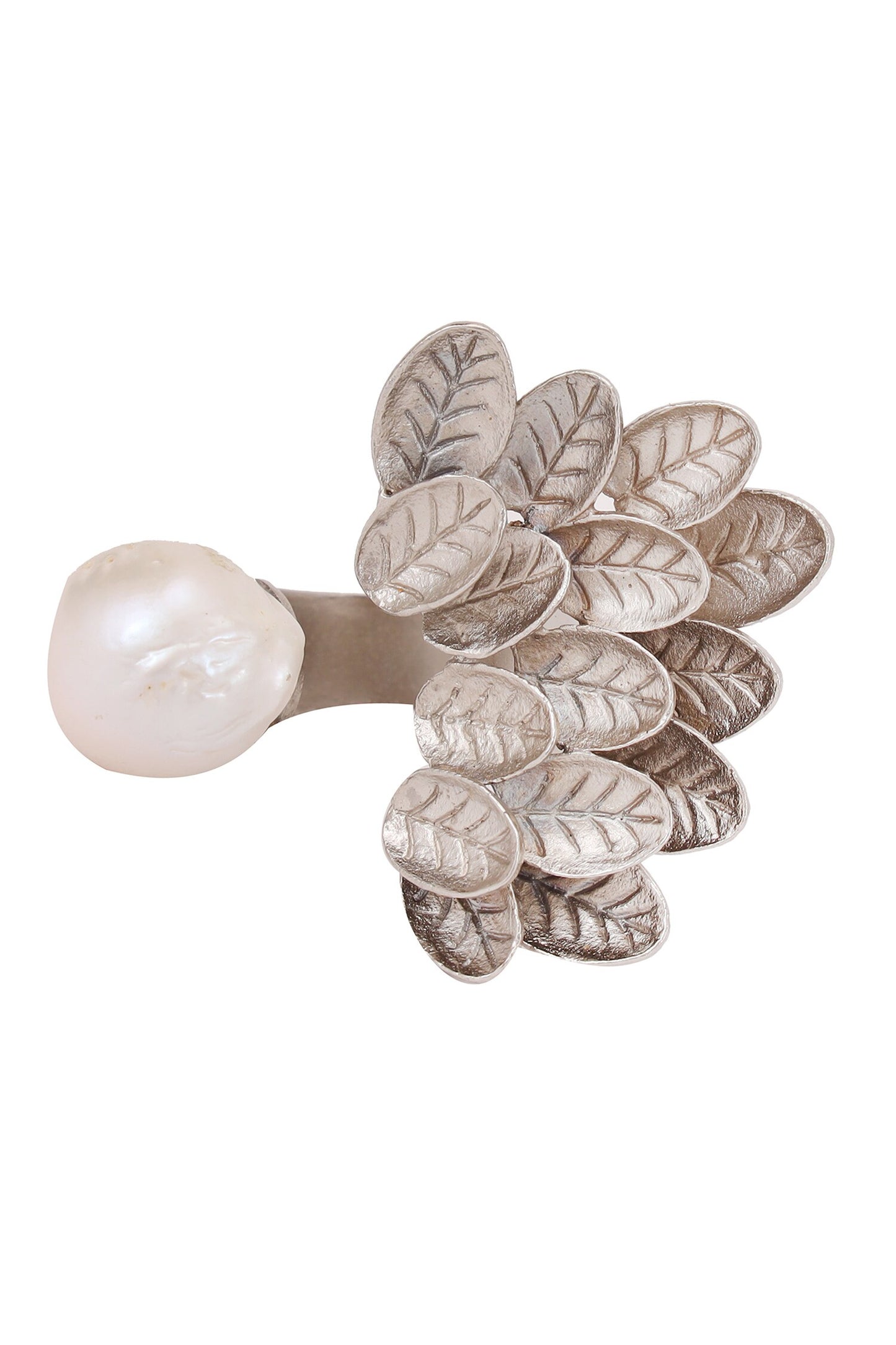 Baroque Silver Ring with Pearl 