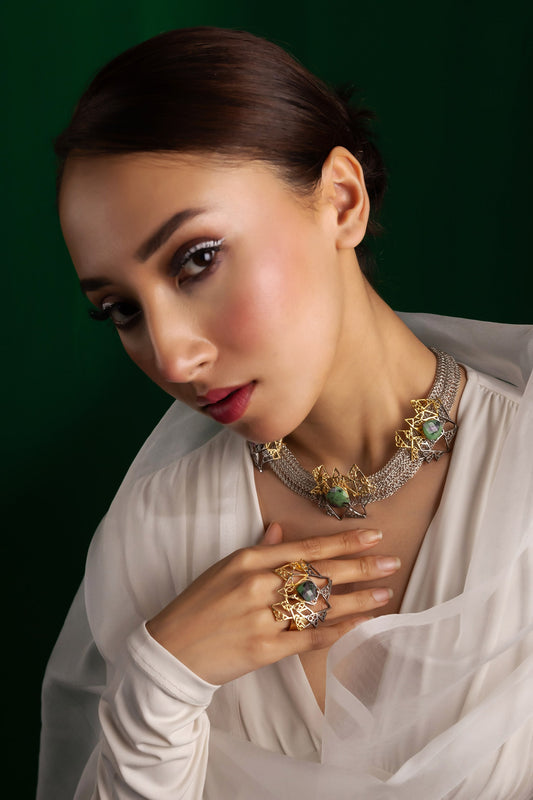 Designer Handcrafted Dual Tone Ring 