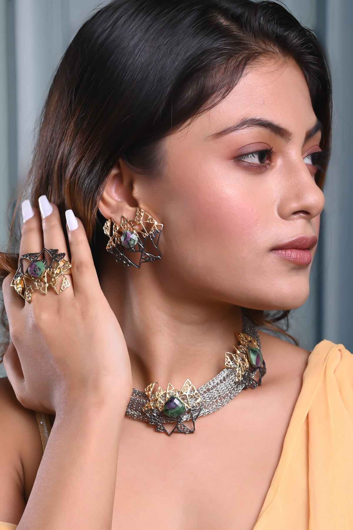 Designer Handcrafted Dual Tone Ring 