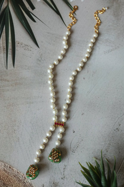 Kundan & Pearl Long Necklace 