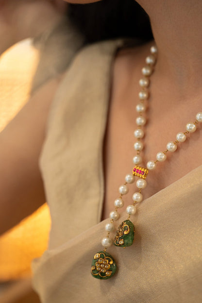 Kundan & Pearl Long Necklace 