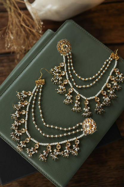 Kundan Onyx Designer Earrings 