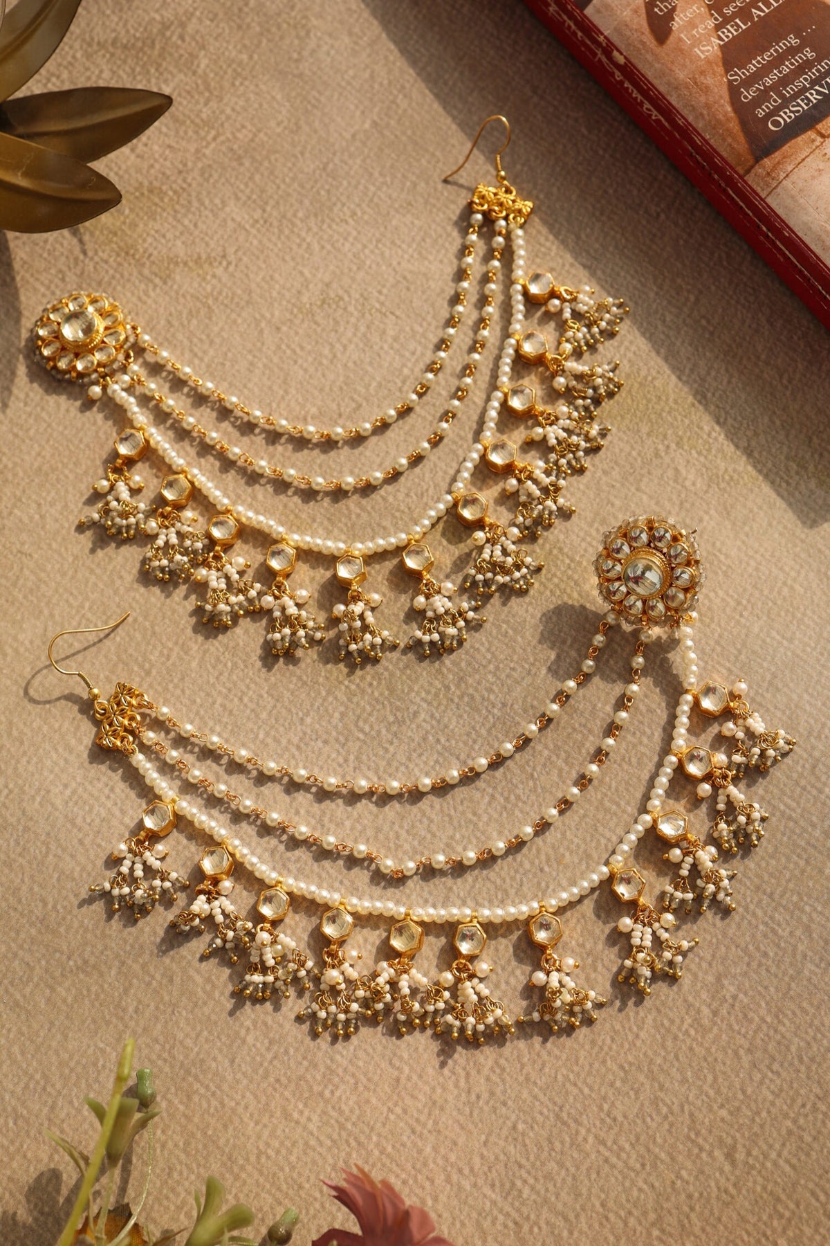 Kundan Onyx Designer Earrings 