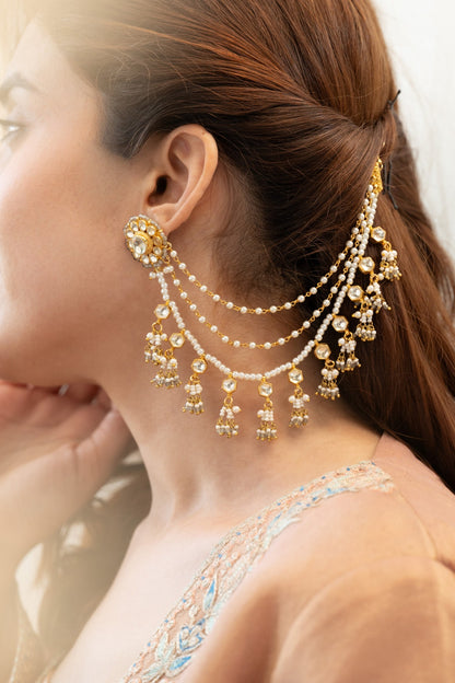 Kundan Onyx Designer Earrings 