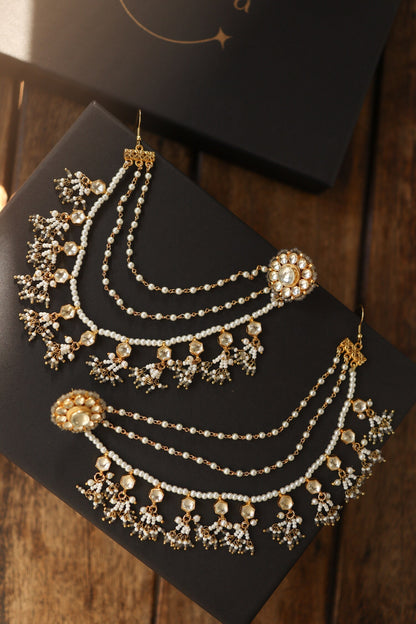 Kundan Onyx Designer Earrings 