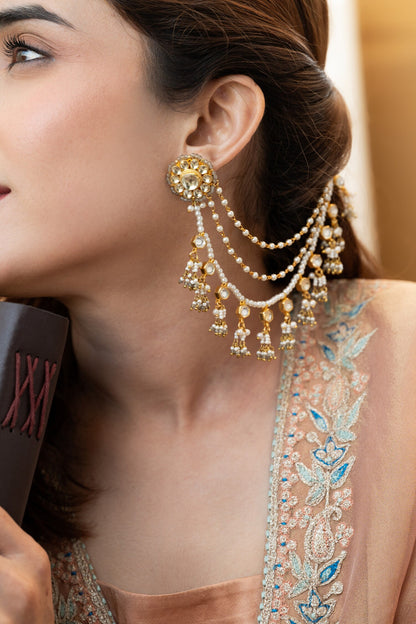Kundan Onyx Designer Earrings 