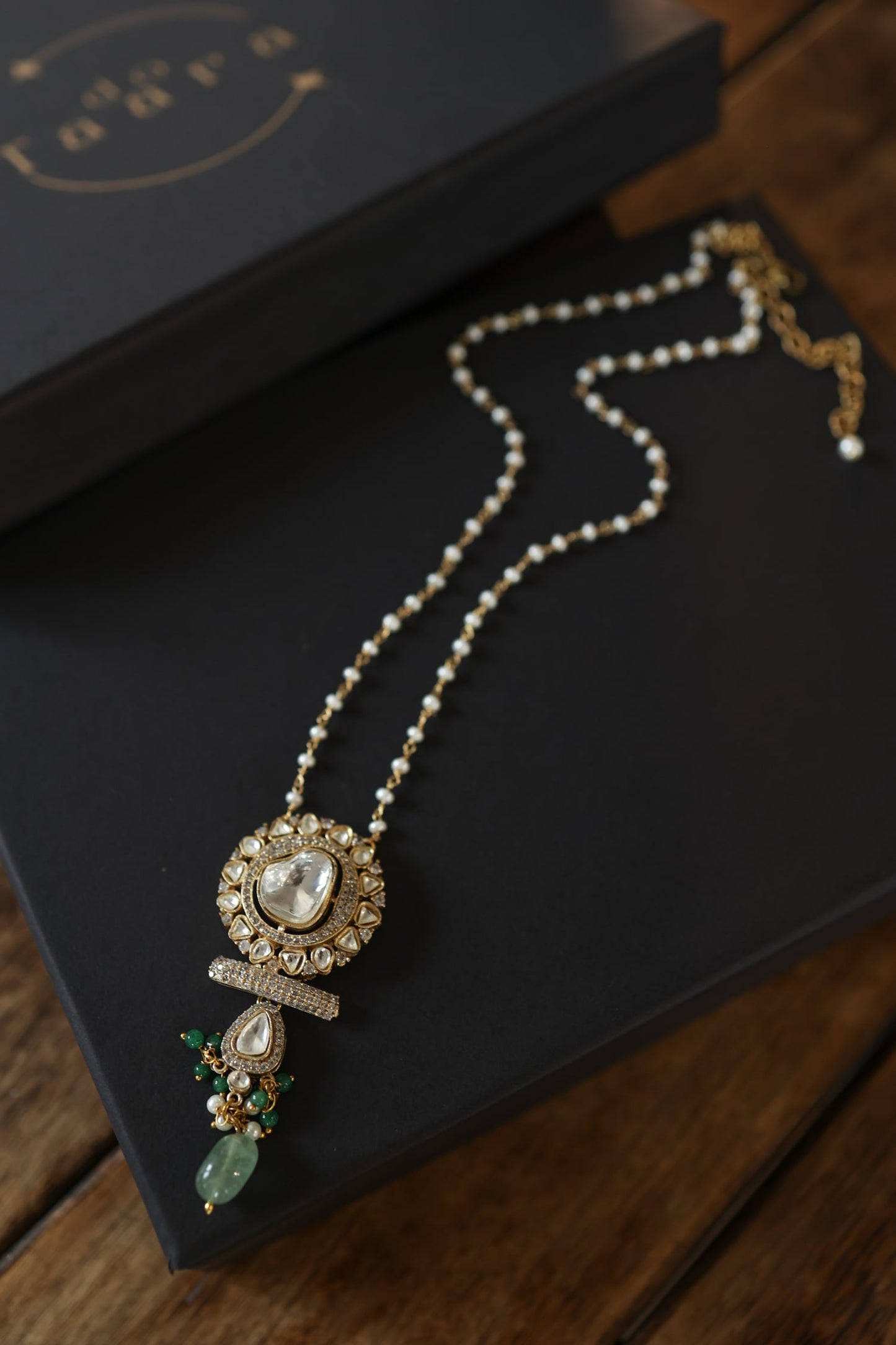 Mint Polki Pendant Necklace 