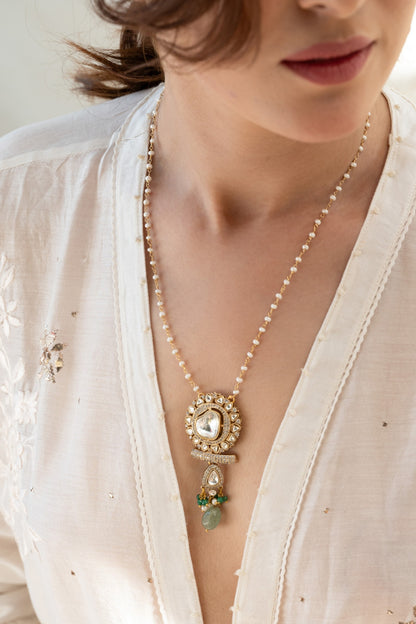 Mint Polki Pendant Necklace 